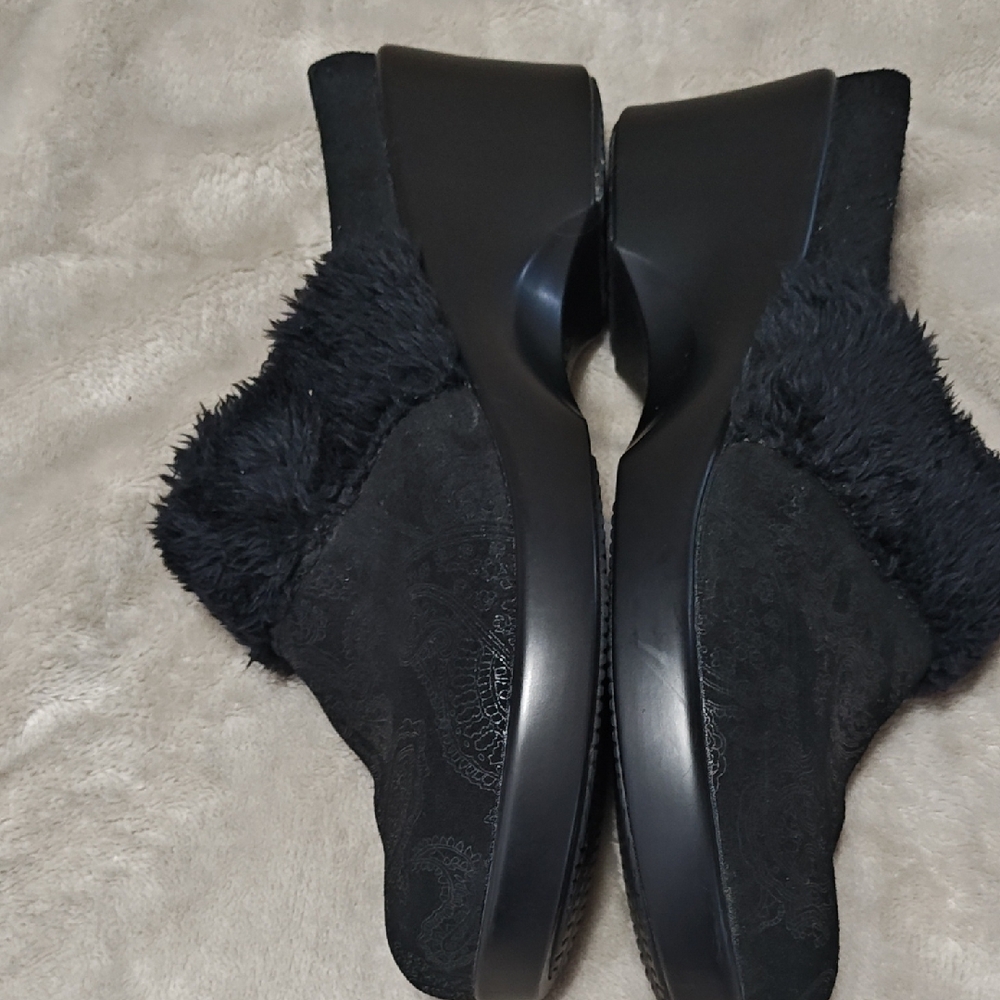 Alegria Isabelle Black Beauty Mules Women's Fur-Lined Shoes size 38/7.5-8 - Picture 6 of 11